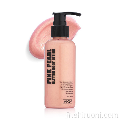 Lotion pour le corps Pink Pearl Glitter Shimmer personnalisé